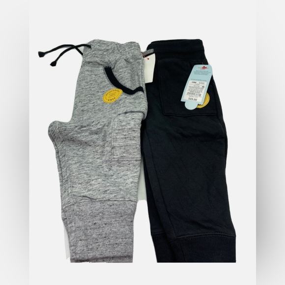 NWT Toddler Boys 2pk Jogger Pants Cat & Jack Heather Reinforced Knee - Picture 2 of 5